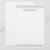 Retro Square Patroonontwerp Briefpapier grijs (Voorkant / Achterkant)