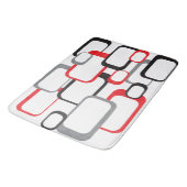 Retro Square Pattern Red Gray Black White Badmat (Gekanteld)