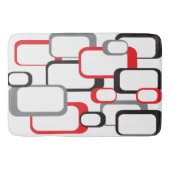 Retro Square Pattern Red Gray Black White Badmat (Voorkant)