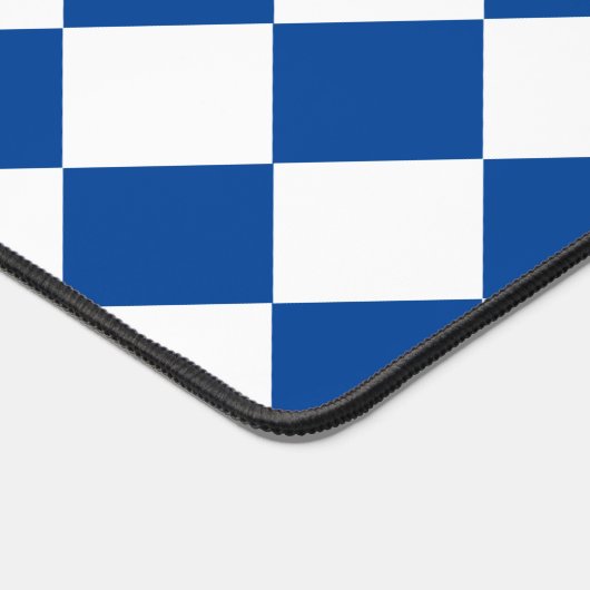 Retro Squares Blauw en Wit Retro Bureaumat (Hoek)