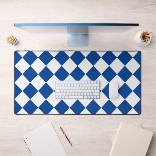 Retro Squares Blauw en Wit Retro Bureaumat (Kantoor 1)