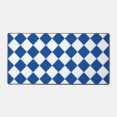 Retro Squares Blauw en Wit Retro Bureaumat (Voorkant)