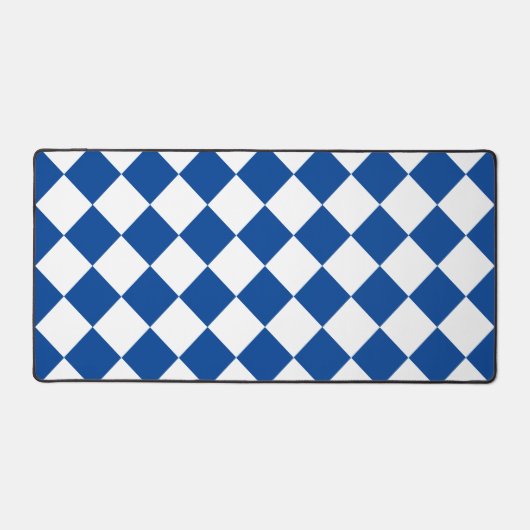 Retro Squares Blauw en Wit Retro Bureaumat (Voorkant)
