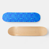 Retro Squares - Blauw op cyaan Skateboard (Horizontaal)