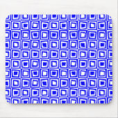 Retro Squares - Blauw op wit Muismat (Voorkant)