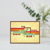 Retro Squares Briefkaart (Staand voorkant)