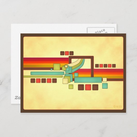 Retro Squares Briefkaart (Voorkant / Achterkant)