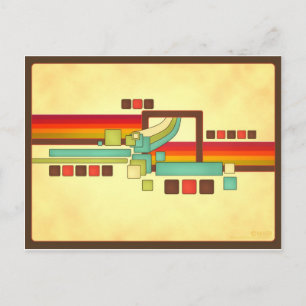 Retro Squares Briefkaart