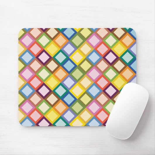 Retro Squares Bright Mousepad Muismat (Met muis)