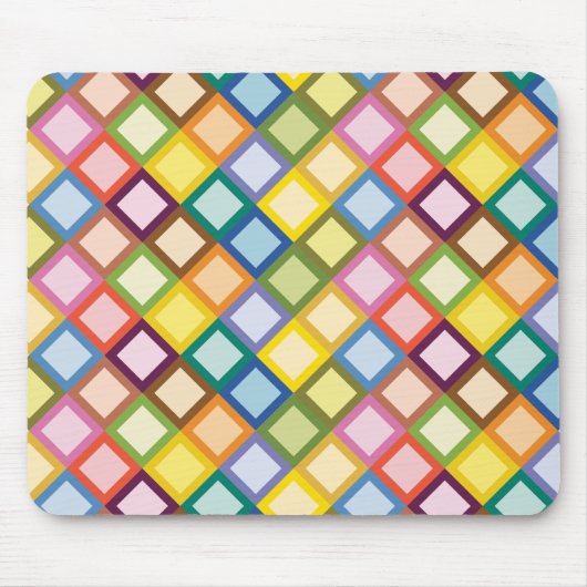 Retro Squares Bright Mousepad Muismat (Voorkant)