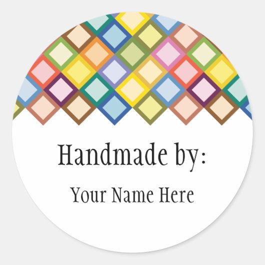 Retro Squares Bright Sticker (Voorkant)