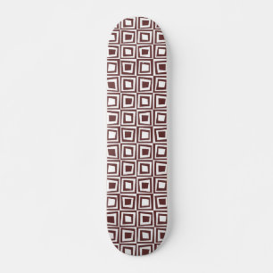 Retro Squares - Bruin op wit Skateboard
