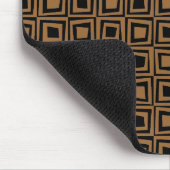 Retro Squares - Bruin op zwart Muismat (Hoek)