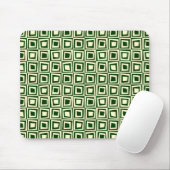 Retro Squares - Cream on Dark Green Muismat (Met muis)