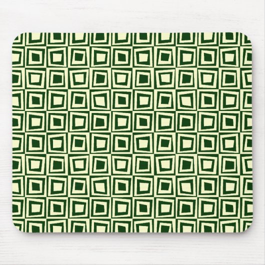Retro Squares - Cream on Dark Green Muismat (Voorkant)