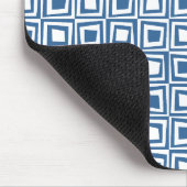 Retro Squares - Dringend blauw op wit Muismat (Hoek)