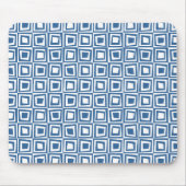 Retro Squares - Dringend blauw op wit Muismat (Voorkant)