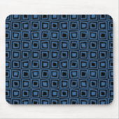 Retro Squares - Dringend blauw op zwart Muismat (Voorkant)