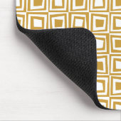 Retro Squares - Golden Brown op White Muismat (Hoek)