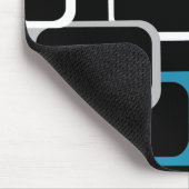 Retro Squares Gray Blue White Square Patroon Muismat (Hoek)