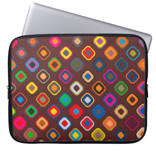 Retro Squares Laptop Sleeve (Voorkant)
