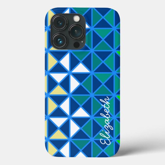Retro Squares Modern Geometric Pattern Case-Mate iPhone Case (Achterkant)