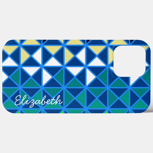 Retro Squares Modern Geometric Pattern Case-Mate iPhone Case (Achterkant (horizontaal))