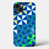 Retro Squares Modern Geometric Pattern Case-Mate iPhone Case (Achterkant)