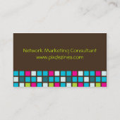 Retro Squares Mosaic Tiles Visitekaartje (Achterkant)