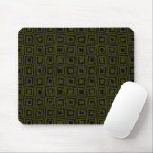 Retro Squares - Murky Green op Black Muismat (Met muis)