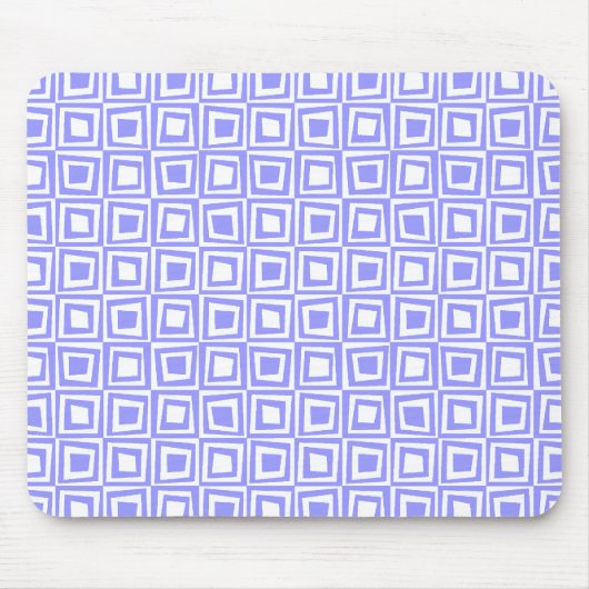 Retro Squares - Pastel Blue op White Muismat (Voorkant)