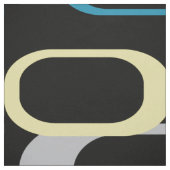 Retro Squares Patroon Blue Gellow Black Stof (Swatch)