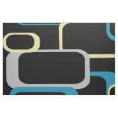 Retro Squares Patroon Blue Gellow Black Stof (Fat Quarter)