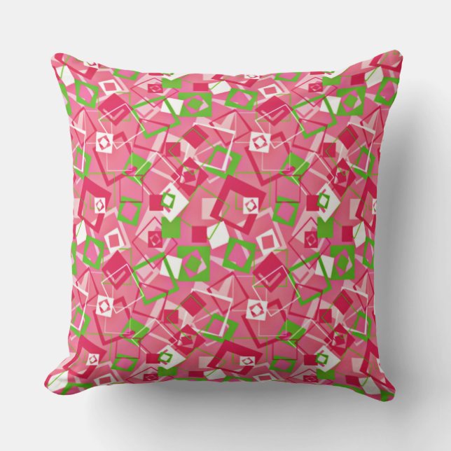 Retro Squares Patroon Buitenkussen (Voorkant)
