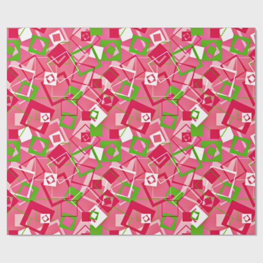 Retro Squares Patroon Cadeaupapier (Vlak)