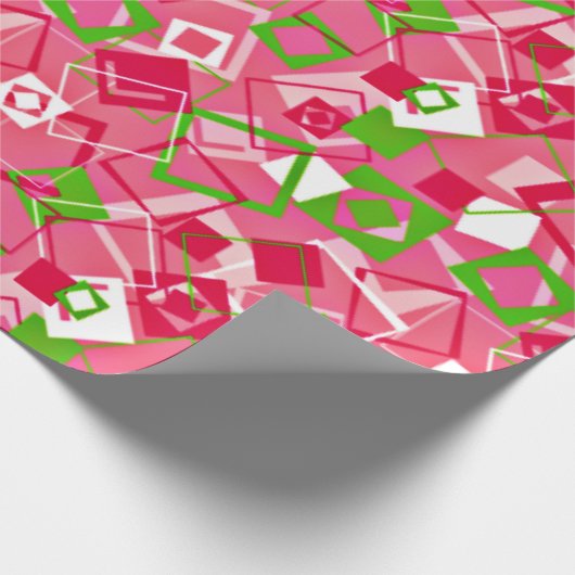 Retro Squares Patroon Cadeaupapier (Hoek)