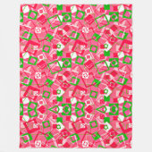 Retro Squares Patroon Fleece Deken (Voorkant)
