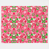 Retro Squares Patroon Fleece Deken (Voorkant (Horizontaal))