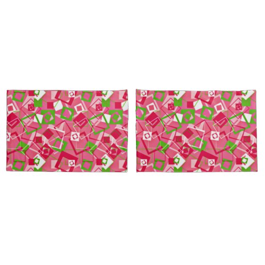 Retro Squares Patroon Kussensloop (Achterkant-Set)