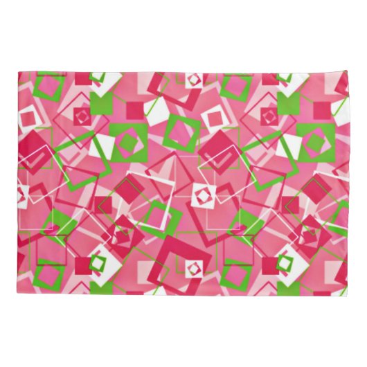 Retro Squares Patroon Kussensloop (Achterkant-Links)