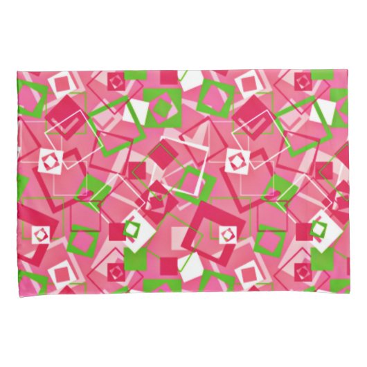 Retro Squares Patroon Kussensloop (Voorkant-Rechts)