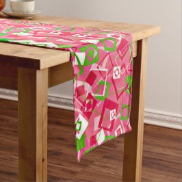 Retro Squares Patroon Lange Tafelloper