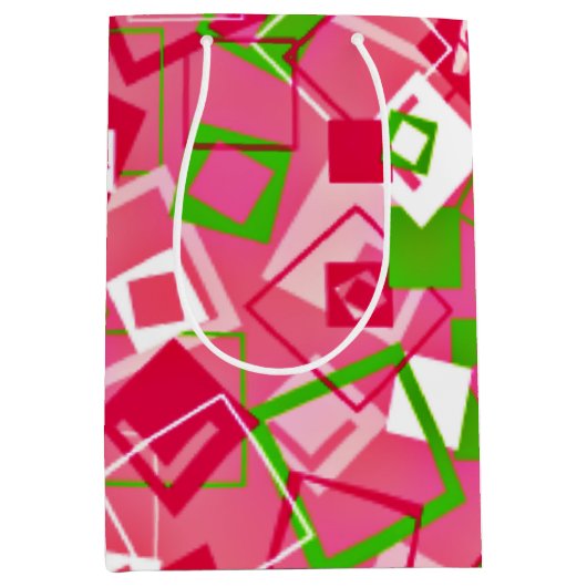 Retro Squares Patroon Medium Cadeauzakje (Voorkant)