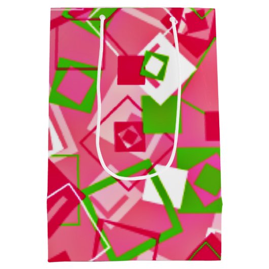 Retro Squares Patroon Medium Cadeauzakje (Achterkant)