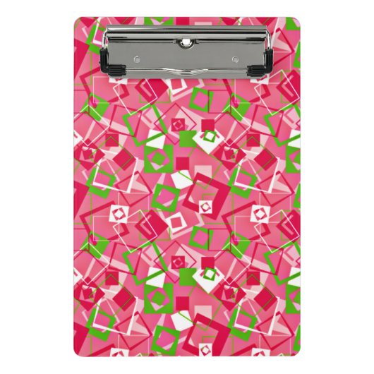 Retro Squares Patroon Mini Klembord (Voorkant)