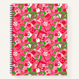 Retro Squares Patroon Notitieboek