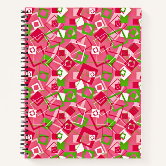 Retro Squares Patroon Notitieboek (Voorkant)