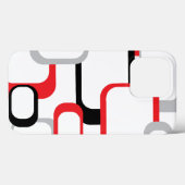 Retro Squares Patroon Red Grey Black White Case-Mate iPhone Case (Achterkant (horizontaal))