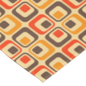 Retro Squares Patroon - Rood, bruin en Oranje Tafelkleed (Gekanteld)