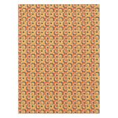 Retro Squares Patroon - Rood, bruin en Oranje Tafelkleed (Voorkant)